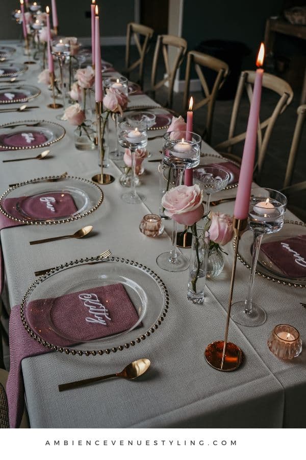 Wedding reception styling